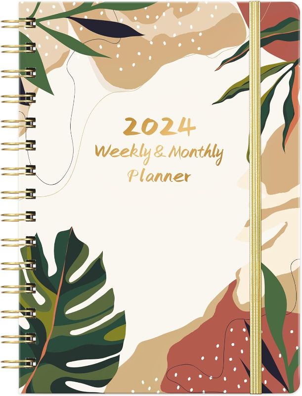 Photo 1 of 2024 Planner - 2024 Planner Weekly and Monthly, 2024 Calendar Planner, 6.4'' x 8.5'' Planner 2024 with Inner Pocket, Elastic Closure, Thick Paper, Jan. 2024 - Dec. 2024
