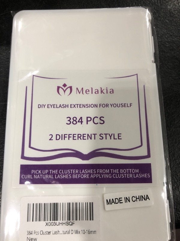 Photo 2 of 384 Pcs Cluster Lashes, Melakia 2 Style DIY Eyelash Extensions Mix 10-16mm, Thin Band Lash Clusters, Mega Soft Individual Cluster Lashes at Home ?Wispy and Natural D Mix 10-16mm?
