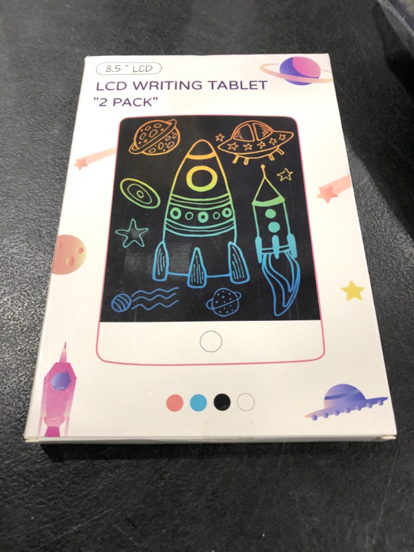 Photo 1 of 2 Pack LCD Writing Tablets for Kids Colorful Screen Doodle Board Reusable Drawing Pad Educational Learning Toys Gift for 3+ Years Old Boys Girls Toddlers 8.5 inch
