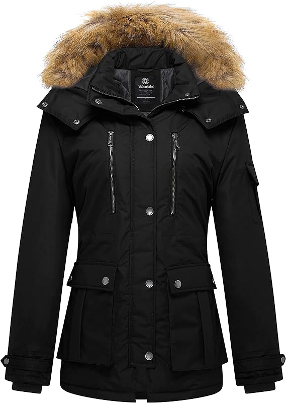 Photo 1 of Wantdo Women's Quilted Winter Coat Warm Puffer Jacket Thicken Parka with Removable Hood sz XL 
