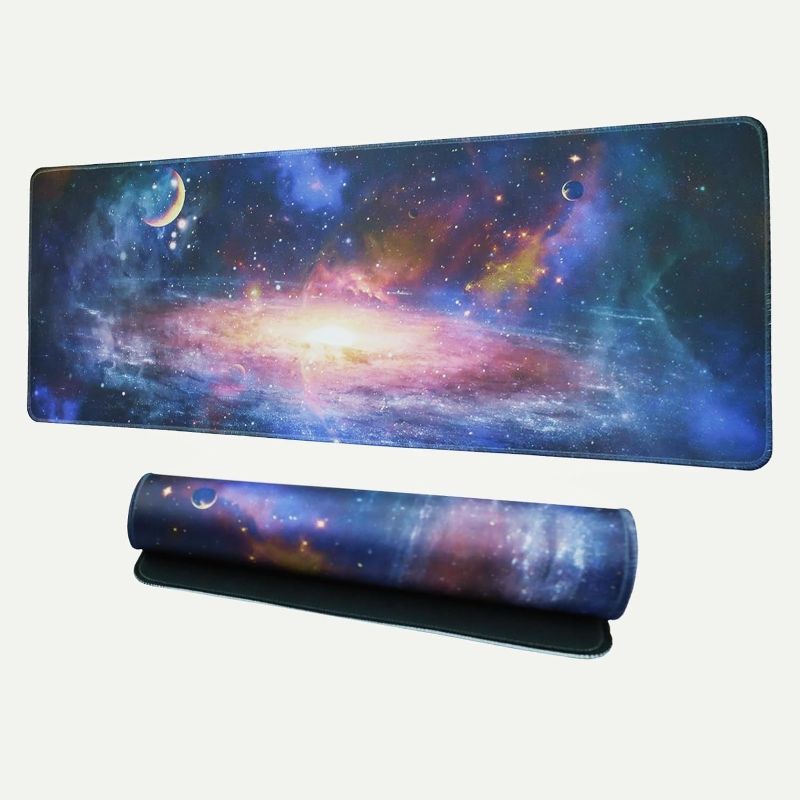 Photo 1 of Large Mouse Pads for Desk, Galaxy Mouse Pad,31.5 x 11.8in Non-Slip Rubber Base Mice Pad for Desk Mat Gaming and Office 