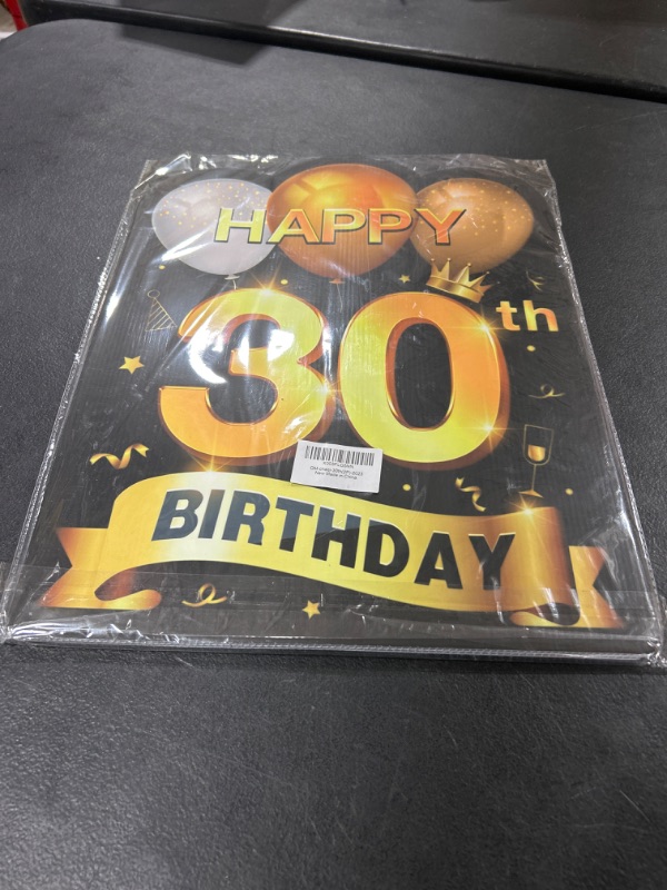 Photo 2 of 2 Pack 30th Birthday Yard Sign with Stakes, Outdoor Lawn Gold Birthday Sign for Birthday Party Decoration-Born in 1993 Information Decoration- Yard Sign - 2 Piece -Black Gold