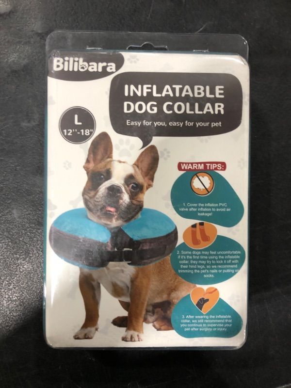 Photo 2 of Bilibara Dog Cone Alternative After Surgery, Inflatable Recovery Collar for Dogs & Cats, Adjustable Dog E Collars, Cone for Dogs After Surgery to Stop Licking, Soft Dog Cones for Large Dogs, Teal
