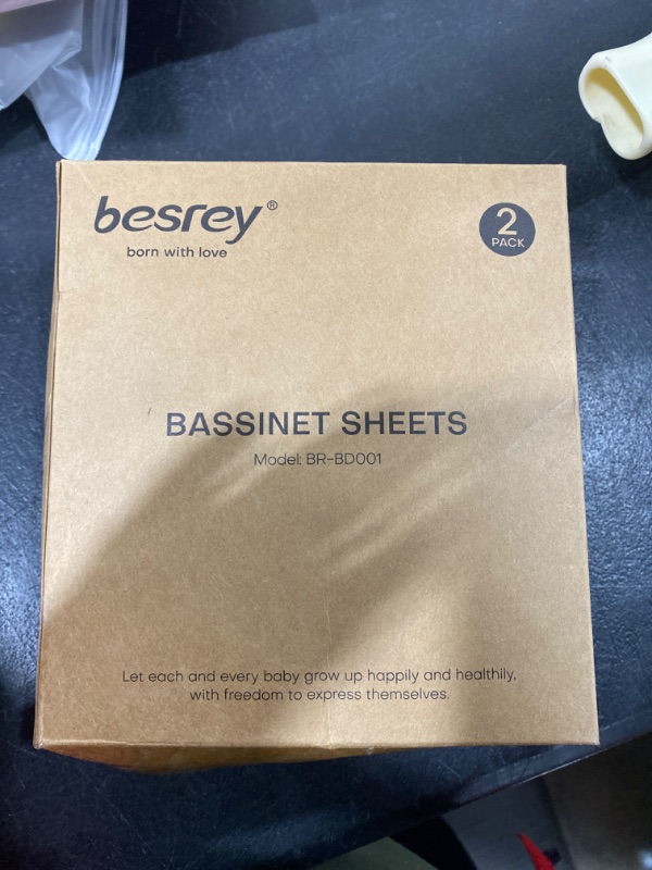 Photo 3 of 2 Packs Stretchy Bassinet Sheets Fitted for Besrey Bassinet, 33”x17” Jersey Cotton Sheets for Rectangle Oval Hourglass Bassinet Mattress, Breathable and Heavenly Soft, Green Plant for Baby Boys Girls 