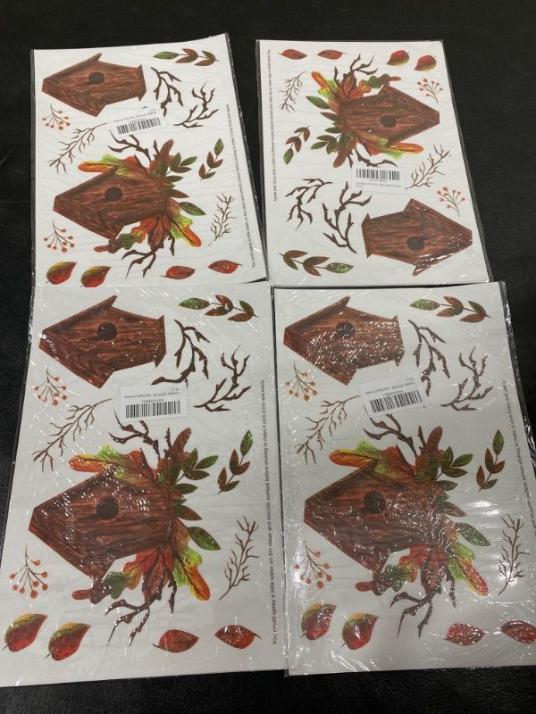 Photo 1 of 4 PACK-Horaldaily 140 PCS Fall Window Cling Sticker, Thanksgiving Autumn Harvest Pumpkin Mushroom Birds Leaves for Home Party Supplies Shop Window Glass Display Decoration 