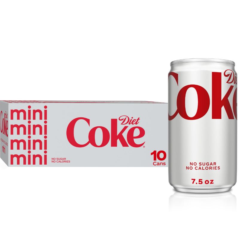 Photo 1 of 2 PACK-Diet Coke Can, 7.5 fl oz (pack of 10) 7.5 Ounce Mini Can (Pack of 10) BB 12/04/2023