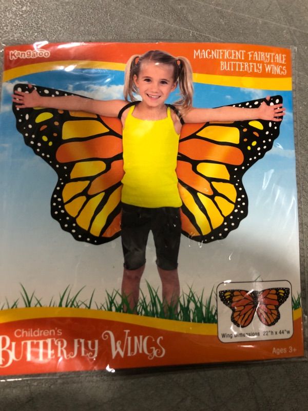 Photo 2 of KANGAROO Monarch Butterfly Wings for Kid Costume Dress Up For Halloween
