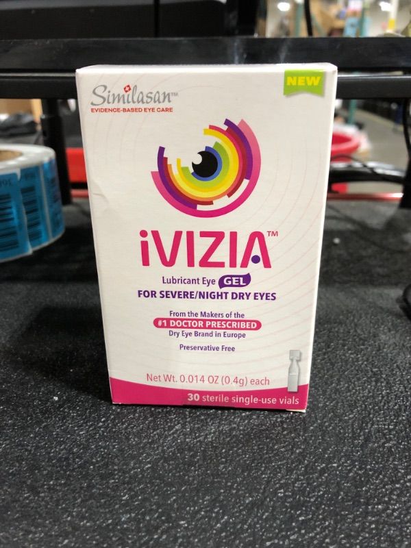 Photo 2 of iVIZIA Lubricant Eye Gel for Severe and Nighttime Dry Eye Relief, Preservative-Free, Moisturizing, 30 Sterile Single-Use Vials Expire February 2024