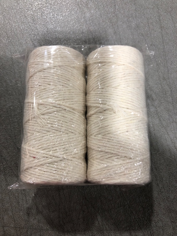 Photo 2 of White Cotton Bakers Twines, 2MM x 656 Feet in All, Christmas Easter Cotton Packing String for Crafts, Gift Wrapping Twine, Home Decoration, Gift Packaging 