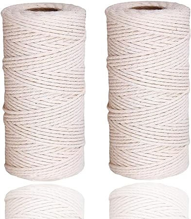 Photo 1 of White Cotton Bakers Twines, 2MM x 656 Feet in All, Christmas Easter Cotton Packing String for Crafts, Gift Wrapping Twine, Home Decoration, Gift Packaging 