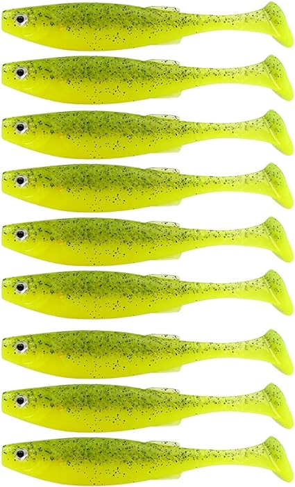 Photo 1 of FISHINGKING Paddle Tail Swimbait, Bass Fishing Soft Plastic Shad Lure 1.97/2.8 Inch 7/9 Pcs, Shrimp Flavor Jerkbait 