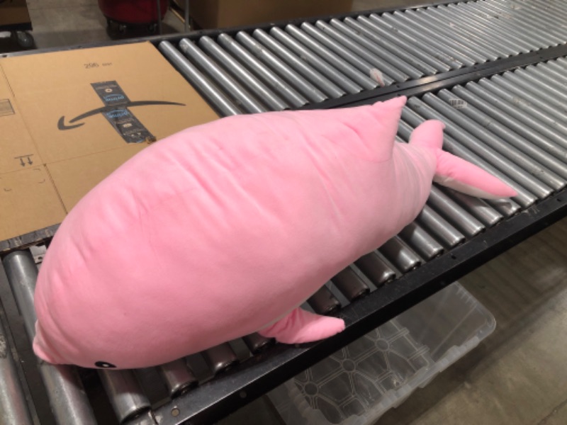 Photo 1 of Dolphin Stuffed Animal Plush Toys Soft Lovely Hugging Pillow Stuff Dolls Plushes for Children Girls Sleeping Cushion Gift Room Decor 13.7in Pink