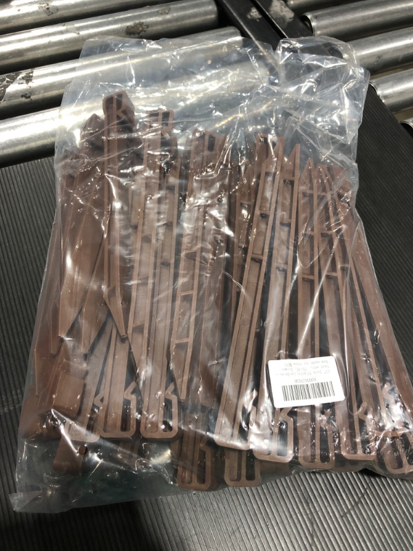 Photo 3 of 10" Inch Plastic Landscape Edging Stakes, Anchoring Spikes for Paver Edging, Weed Barriers, Turf, Tent, Weed Barrier, Timber, Carpentry, Tent etc. (50 PC, Brown) 40 PC Brown