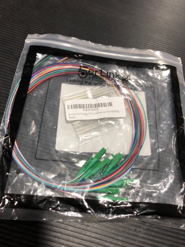 Photo 2 of 12 Strand Single-Mode LC APC Fiber Optic Pigtails for Fusion Splicing. Includes 12 Fiber Optic Fusion Splice Protective Shrink Sleeves ?2.5-60 mm Long
