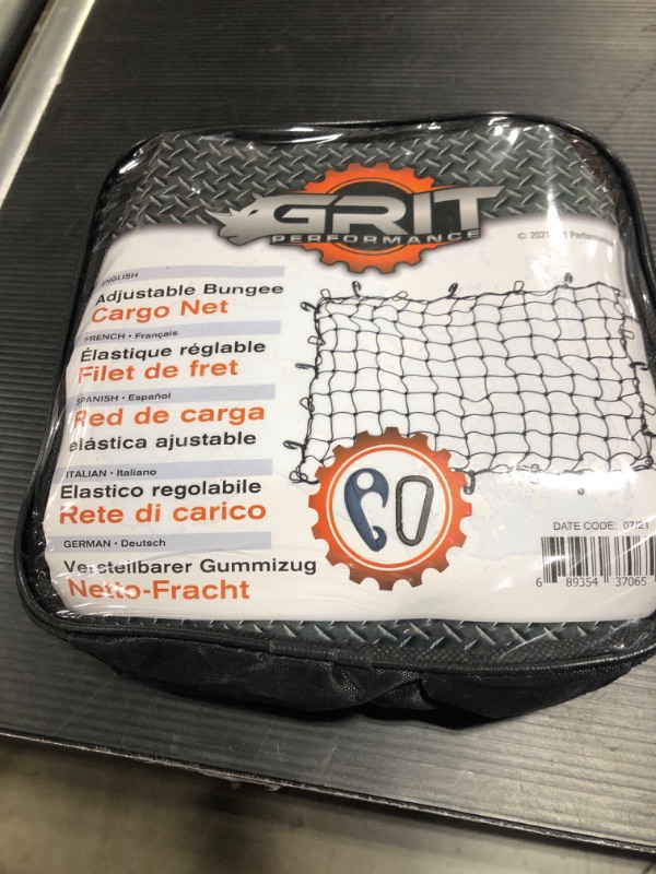 Photo 1 of Cargo Net for SUV - 3 x 4 Foot, Heavy-Duty, Mesh Square Bungee Netting with 12 Hooks, 12 Black Clips and Storage Bag - Holds Small and Large Loads 3' x 4' Black D-clips & black hooks