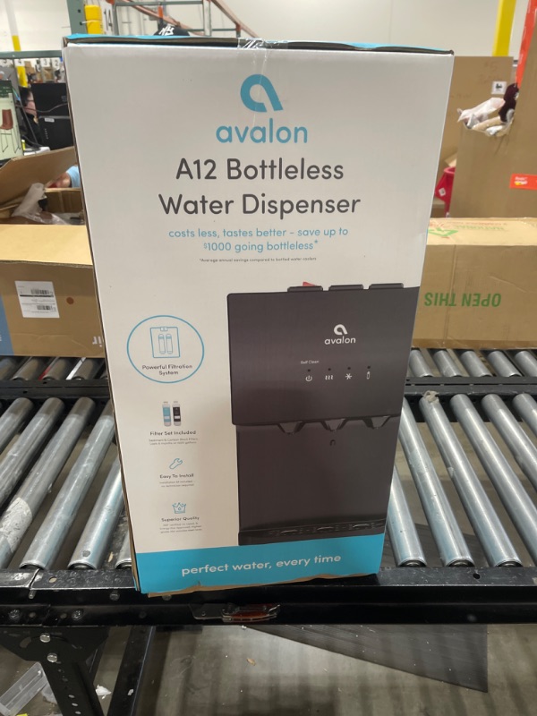 Photo 3 of Avalon A12BLK Countertop Bottleless Water Dispenser with Hot Cold and Cool Water Dual Filtration Self Cleaning and Built-in Nightlight in Black Stainless Steel Water Cooler