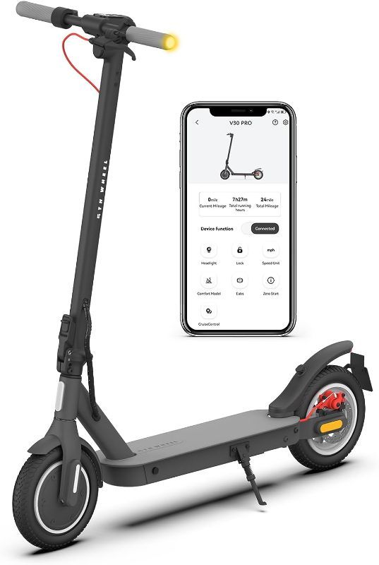 Photo 1 of 5TH WHEEL V30PRO Electric Scooter with Turn Signals - 19.9 Miles Range & 18 MPH, 350W Motor, 10" Inner-Support Tires, Dual Braking System and Cruise Control, Foldable Electric Scooter for Adults
