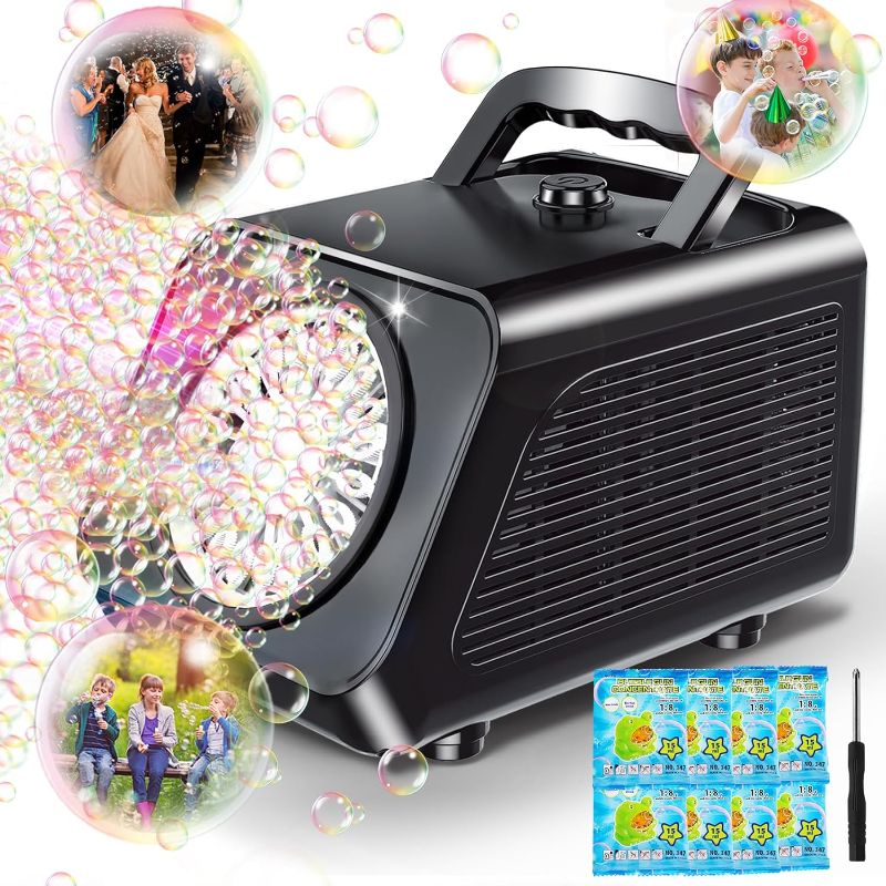 Photo 1 of Bubble Machine Automatic Bubble Blower for Kids: 20000+ Bubbles Per Minute Bubble Maker for Kids Toddlers| Zerhunt 2023 Upgrade Portable Bubble Machine Toys for Indoor Outdoor Birthday Parties?Black?
