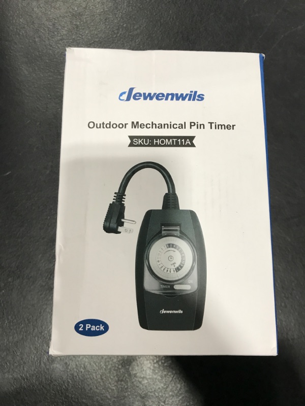 Photo 2 of DEWENWILS Outdoor Light Timer Waterproof, 24-Hour Programmable Plug in Timer for Electrical Outlets, Holiday Decorations, String Light,13A 1/2 HP, UL Listed
