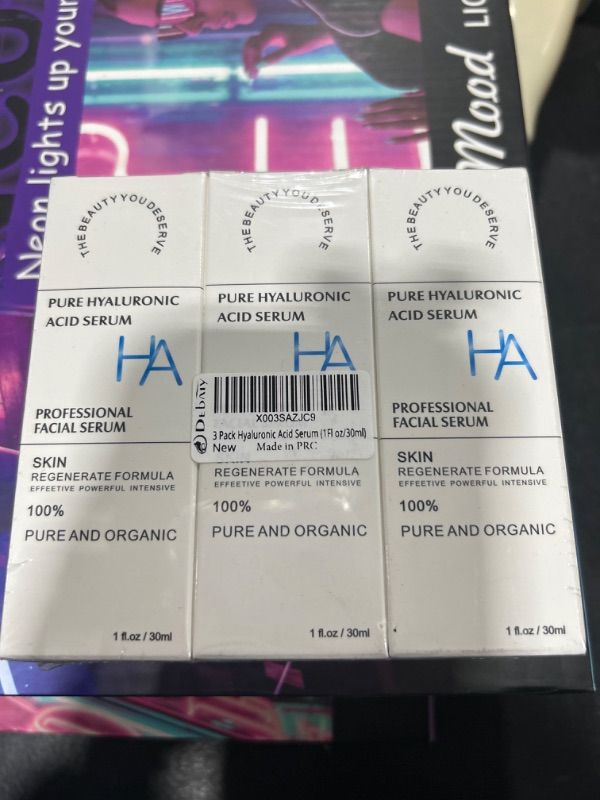 Photo 1 of 3 Pack Hyaluronic Acid Serum for Face Deeply Moisturizes Daily Care Skin (1Fl oz/30ml)