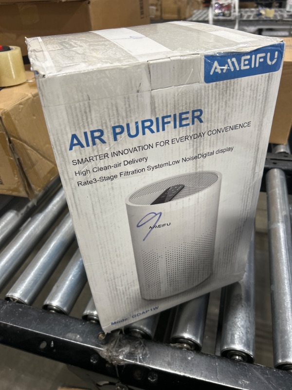 Photo 3 of Air Purifiers for Home Large Room up to 1350ft², AMEIFU Upgrade Large Size H13 Hepa Bedroom Air Purifier for Wildfire,Pets Dander with 3 Fan Speeds, Filter Replacement Reminder, Aromatherapy Function White