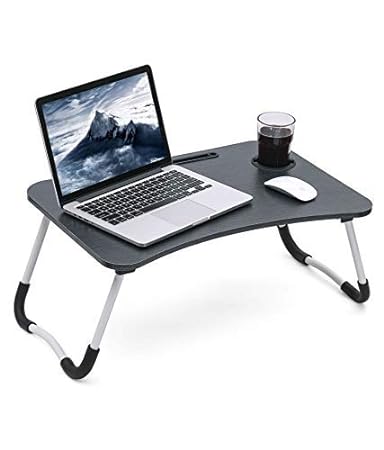 Photo 1 of Antique Portable Study Table Foldable Laptop Table for All Purpose Easy to use in Bad lapdesk Black