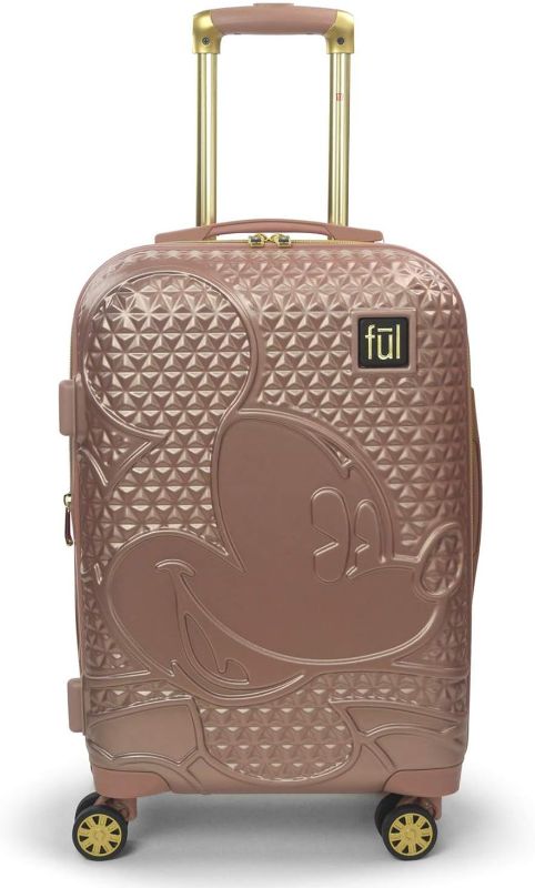 Photo 1 of FUL Disney Mickey Mouse 21 Inch Rolling Luggage, Hardshell Carry On Suitcase with Spinner Wheels, Rose Gold