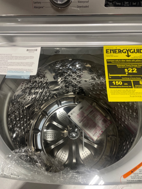 Photo 4 of LG TurboWash 3D 5.5-cu ft Impeller Smart Top-Load Washer (White) ENERGY STAR
