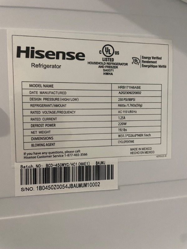 Photo 11 of Hisense 17.2-cu ft Counter-depth Bottom-Freezer Refrigerator (Black Metallic Steel) ENERGY STAR

