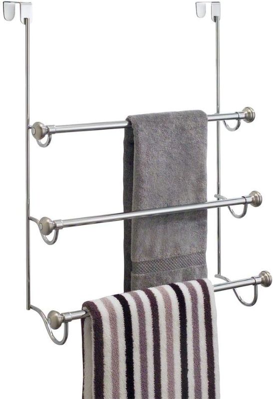 Photo 1 of 
iDesign Over the Door Towel Rack, The York Collection, 1.5” x 7” x 22.8”, Brushed Nickel