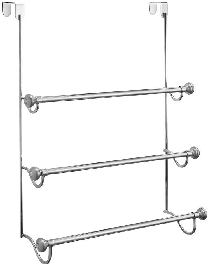 Photo 2 of 
iDesign Over the Door Towel Rack, The York Collection, 1.5” x 7” x 22.8”, Brushed Nickel