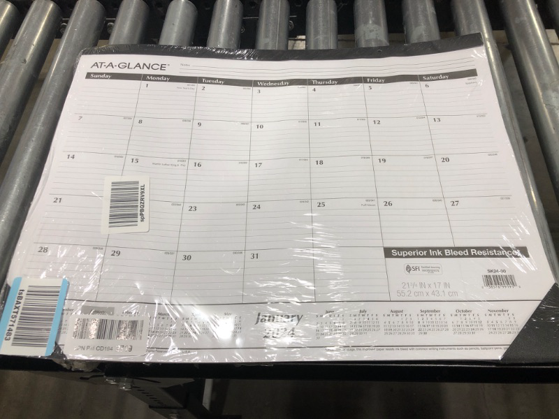 Photo 2 of AT-A-GLANCE 2024 Desk Calendar, Desk Pad, 21-3/4" x 17", Large, Ruled Blocks, Monthly (SK240024) 1 Count 2024 New Edition