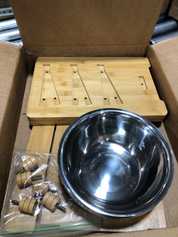 Photo 2 of  Elevated Pet Feeder(7" Tall),Raised Dog Bowls,Elevated Dog Feeder with 2 Stainless Steel Bowls for Food and Water,for Medium/Large Dogs