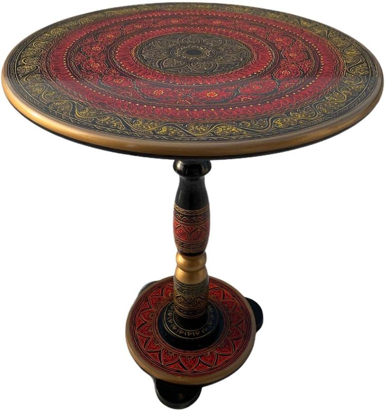 Photo 2 of 
Handcrafted Round Table for Living Room or End Table for Bedroom Beautiful Gift for Home Invitations (Red Queen)