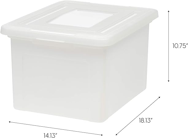 Photo 1 of  Plastic Storage Bin Tote Organizer with Durable and Secure Latching Lid, Stackable and Nestable, Crystal Clear