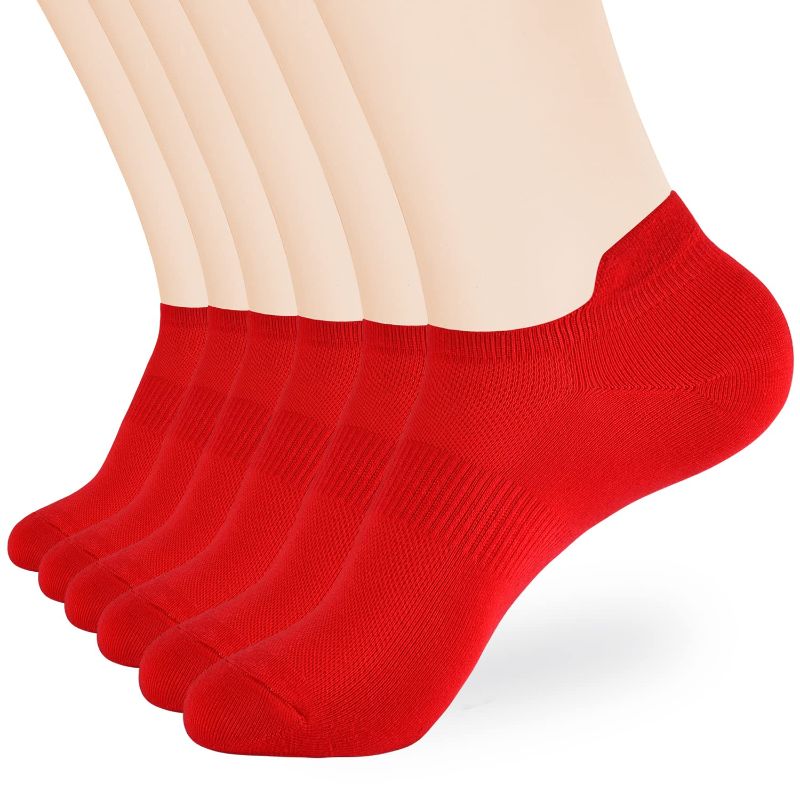 Photo 1 of ATBITER Ankle Socks Women's Thin Athletic Running Low Cut No Show Socks With Heel Tab 4/6/8Pairs 9-11 6 Pairs-red