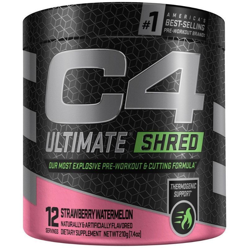 Photo 1 of Cellucor C4 Ultimate Shred Pre Workout Powder for Men & Women, Weight Loss Supplement with Ginger Root Extract, Strawberry Watermelon, 20 Servings (Pack of 1) Best By: 02/2024
