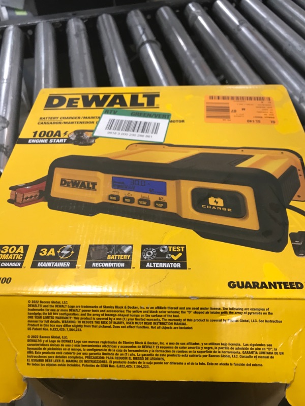 Photo 4 of DEWALT DXAEC100 DXAEC100 Professional 30-Amp Battery Charger and 3-Amp Maintainer with 100-Amp Engine Start, Yellow