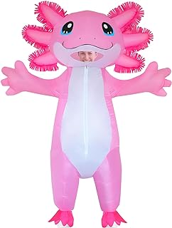 Photo 1 of  Inflatable Costume Adult Axolotl Costumes Deluxe Halloween Air Blow-up Costume Pink Axolotl Costumes for Women Men Cosplay Party
