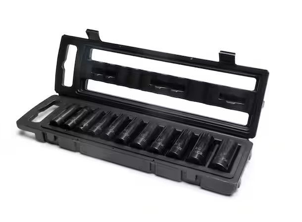 Photo 1 of 1/2 in. Drive Metric 6-Point Impact Socket Set with Storage Case (11-Piece)
