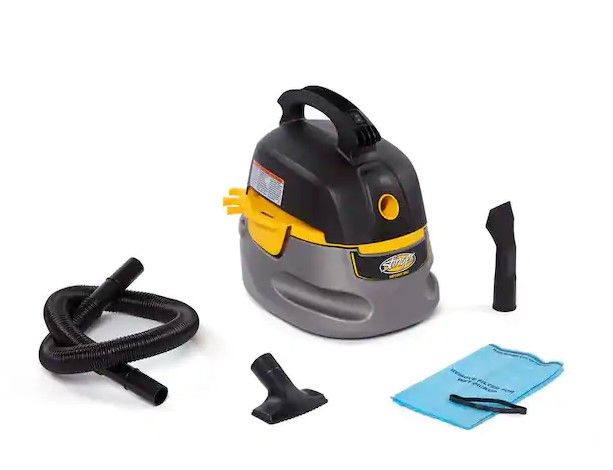 Photo 1 of 2.5 Gallon 1.75 Peak HP Compact Wet/Dry Shop Vacuum with Filter Bag, Hose and Accessories
