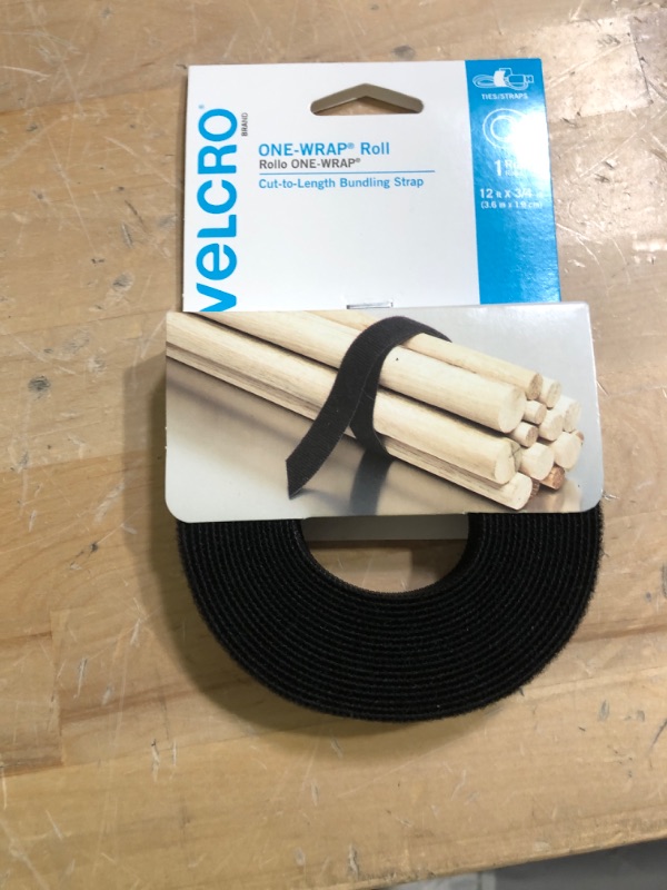 Photo 1 of VELCRO Brand ONE-WRAP Roll 12ft x 3/4in Roll, Black