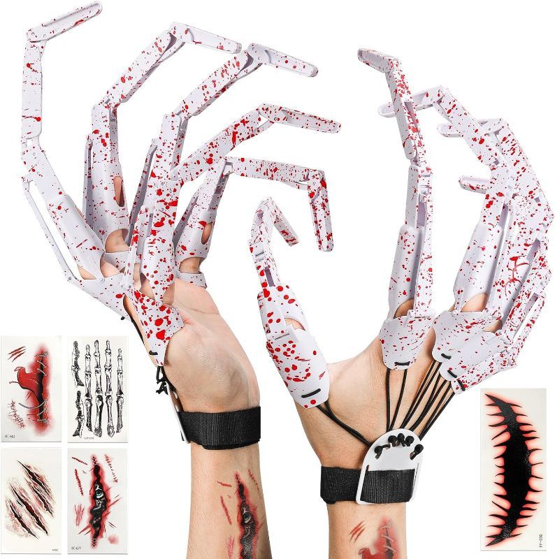 Photo 1 of 2 PACK WAASII Halloween Articulated Fingers, Scary Cosplay Accessories, Articulated Finger Extensions Fits All Finger Sizes, As Flexible as Your Own Fingers, Scary Cosplay Accessories