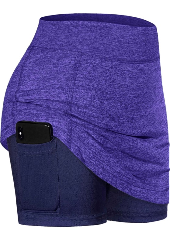 Photo 1 of BLEVONH Women Tennis Skirts Inner Shorts Elastic Sports Golf Skorts with Pockets