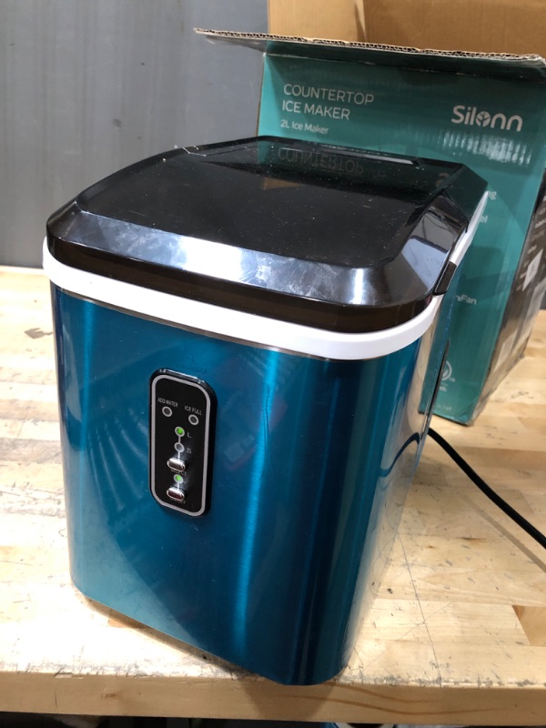 Photo 2 of **BLUE** Ice Maker Machine - SELF CLEANING - Makes 26lbs. Ice Per Day - Blue Stainless