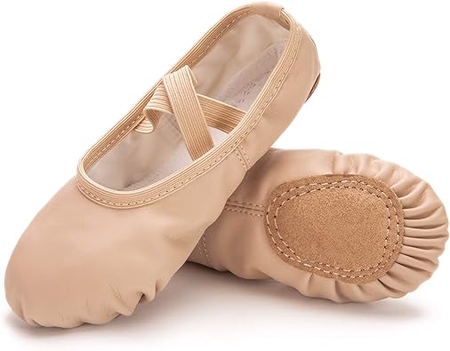 Photo 1 of 4 pieces RoseMoli Ballet Shoes for Girls/Toddlers/Kids/Women, Leather Yoga Shoes/Ballet Slippers for Dancing 4 pieces 