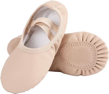 Photo 1 of 2PACK Midkutu Ballet Shoes for Girls,Soft Leather Ballet Slippers No-Tie Dance Shoes for Toddler Girls/Little/Big Kids SIZE 9