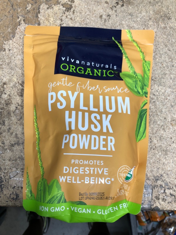 Photo 2 of Viva Naturals Organic Psyllium Husk Powder (1.5 lbs ) - Easy Mixing Fiber Supplement, Finely Ground & Non-GMO Powder for Promoting Regularity 24 Ounce (Pack of 1)