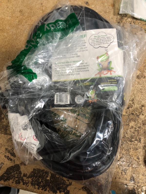 Photo 1 of Go Green Power Inc. (GG-13725BK) 16/3 Heavy Duty, Outdoor Extension Cord, Black, 25 ft & Go Green Power Inc. 