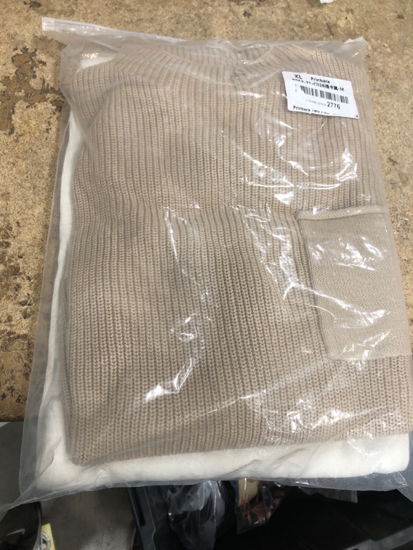 Photo 1 of 2PK KNITTED SWEATER WITH TAN AND WHITE MEDIUM 